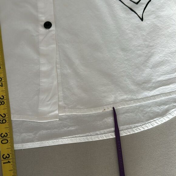 Sweet Rain Graphic Oversized Button Down Shirt Size XL Untamed Strange Print - Picture 8 of 12